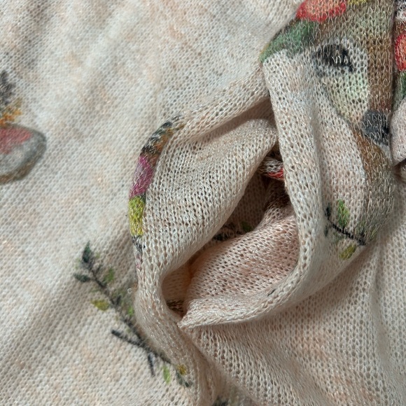 Judith March Women's Floral Deer Print Cardigan Sweater S Boho Pockets - Picture 14 of 14